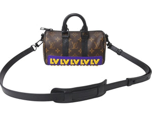 Very good condition LOUIS VUITTON Keepall XS handbag M45788 Monogram Macassar Black Brown Purple Yellow Used 4b003900