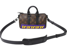Load image into Gallery viewer, 極美品 LOUIS VUITTON ルイヴィトン キーポルXS ハンドバッグ M45788 モノグラムマカサー ブラック ブラウン パープル イエロー 中古 4b003900