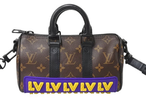 Very good condition LOUIS VUITTON Keepall XS handbag M45788 Monogram Macassar Black Brown Purple Yellow Used 4b003900