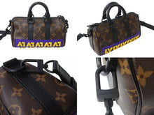 Load image into Gallery viewer, 極美品 LOUIS VUITTON ルイヴィトン キーポルXS ハンドバッグ M45788 モノグラムマカサー ブラック ブラウン パープル イエロー 中古 4b003900