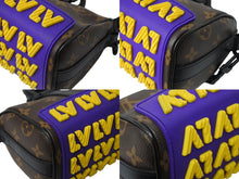 Load image into Gallery viewer, 極美品 LOUIS VUITTON ルイヴィトン キーポルXS ハンドバッグ M45788 モノグラムマカサー ブラック ブラウン パープル イエロー 中古 4b003900