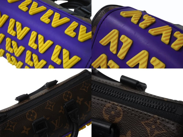 Very good condition LOUIS VUITTON Keepall XS handbag M45788 Monogram Macassar Black Brown Purple Yellow Used 4b003900