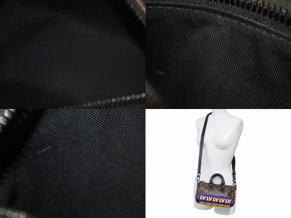 Very good condition LOUIS VUITTON Keepall XS handbag M45788 Monogram Macassar Black Brown Purple Yellow Used 4b003900