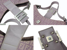 画像をギャラリービューアに読み込む, FENDI フェンディ マンマバケット ホーボー ワンショルダーバッグ 8BR036 ズッキーノ柄 キャンバス レザー パープル 美品 中古 4b003902