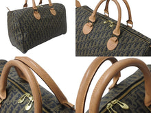 画像をギャラリービューアに読み込む, 極美品 Christian Dior クリスチャンディオール ボストンバッグ トロッター柄 ブラック ベージュ PVC レザー ゴールド金具 総柄 中古 4b003904