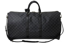 画像をギャラリービューアに読み込む, 極美品 LOUISVUITTON ルイヴィトン キーポルバンドリエール55 ボストンバッグ N41413 ダミエグラフィット キャンバス ブラック 中古 4b003905
