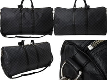 画像をギャラリービューアに読み込む, 極美品 LOUISVUITTON ルイヴィトン キーポルバンドリエール55 ボストンバッグ N41413 ダミエグラフィット キャンバス ブラック 中古 4b003905