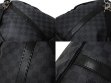画像をギャラリービューアに読み込む, 極美品 LOUISVUITTON ルイヴィトン キーポルバンドリエール55 ボストンバッグ N41413 ダミエグラフィット キャンバス ブラック 中古 4b003905