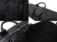 画像をギャラリービューアに読み込む, 極美品 LOUISVUITTON ルイヴィトン キーポルバンドリエール55 ボストンバッグ N41413 ダミエグラフィット キャンバス ブラック 中古 4b003905