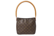 Load image into Gallery viewer, LOUIS VUITTON ルイヴィトン ルーピングMM ワンショルダーバッグ M51146 モノグラム PVC レザー ブラウン ゴールド金具 美品 中古 4b003906