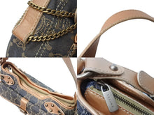 画像をギャラリービューアに読み込む, CELINE セリーヌ ワンショルダーバッグ SA00/25 マカダム柄 キャンバス レザー グレー系 ブロンズ系 良品 中古 4b003915