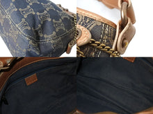 画像をギャラリービューアに読み込む, CELINE セリーヌ ワンショルダーバッグ SA00/25 マカダム柄 キャンバス レザー グレー系 ブロンズ系 良品 中古 4b003915