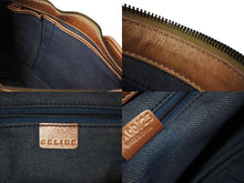 画像をギャラリービューアに読み込む, CELINE セリーヌ ワンショルダーバッグ SA00/25 マカダム柄 キャンバス レザー グレー系 ブロンズ系 良品 中古 4b003915