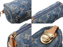 画像をギャラリービューアに読み込む, LOUIS VUITTON ルイヴィトン モノグラムデニム ミニ トゥルーススピーディGM M95081 スピーディブルー 美品 中古 4b003919
