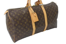 画像をギャラリービューアに読み込む, LOUIS VUITTON ルイヴィトン キーポル50 ボストンバッグ M41426 モノグラムキャンバス ブラウン ゴールド金具 美品 中古 4b003922