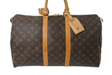 画像をギャラリービューアに読み込む, LOUIS VUITTON ルイヴィトン モノグラム キーポル45 ボストンバッグ M41428 PVCコーティングキャンバス ヌメ革 ブラウン ゴールド金具 美品 中古 4b003923