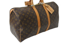 画像をギャラリービューアに読み込む, LOUIS VUITTON ルイヴィトン モノグラム キーポル45 ボストンバッグ M41428 PVCコーティングキャンバス ヌメ革 ブラウン ゴールド金具 美品 中古 4b003923