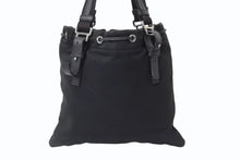 Load image into Gallery viewer, YVES SAINT LAURENT イヴサンローラン カハラ ハンドバッグ 123435 キャンバス レザー ブラック ロゴ刺繍 美品 中古 4b003937