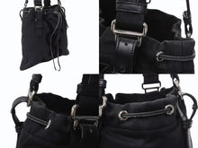 Load image into Gallery viewer, YVES SAINT LAURENT イヴサンローラン カハラ ハンドバッグ 123435 キャンバス レザー ブラック ロゴ刺繍 美品 中古 4b003937