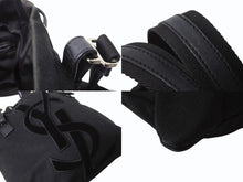 Load image into Gallery viewer, YVES SAINT LAURENT イヴサンローラン カハラ ハンドバッグ 123435 キャンバス レザー ブラック ロゴ刺繍 美品 中古 4b003937