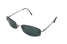 Load image into Gallery viewer, CHANEL シャネル リムレス ココマーク サングラス グリーン プラスチック メタル ロゴ 54☐19 4002 シルバー金具 美品 中古 4b003940