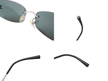 Load image into Gallery viewer, CHANEL シャネル リムレス ココマーク サングラス グリーン プラスチック メタル ロゴ 54☐19 4002 シルバー金具 美品 中古 4b003940