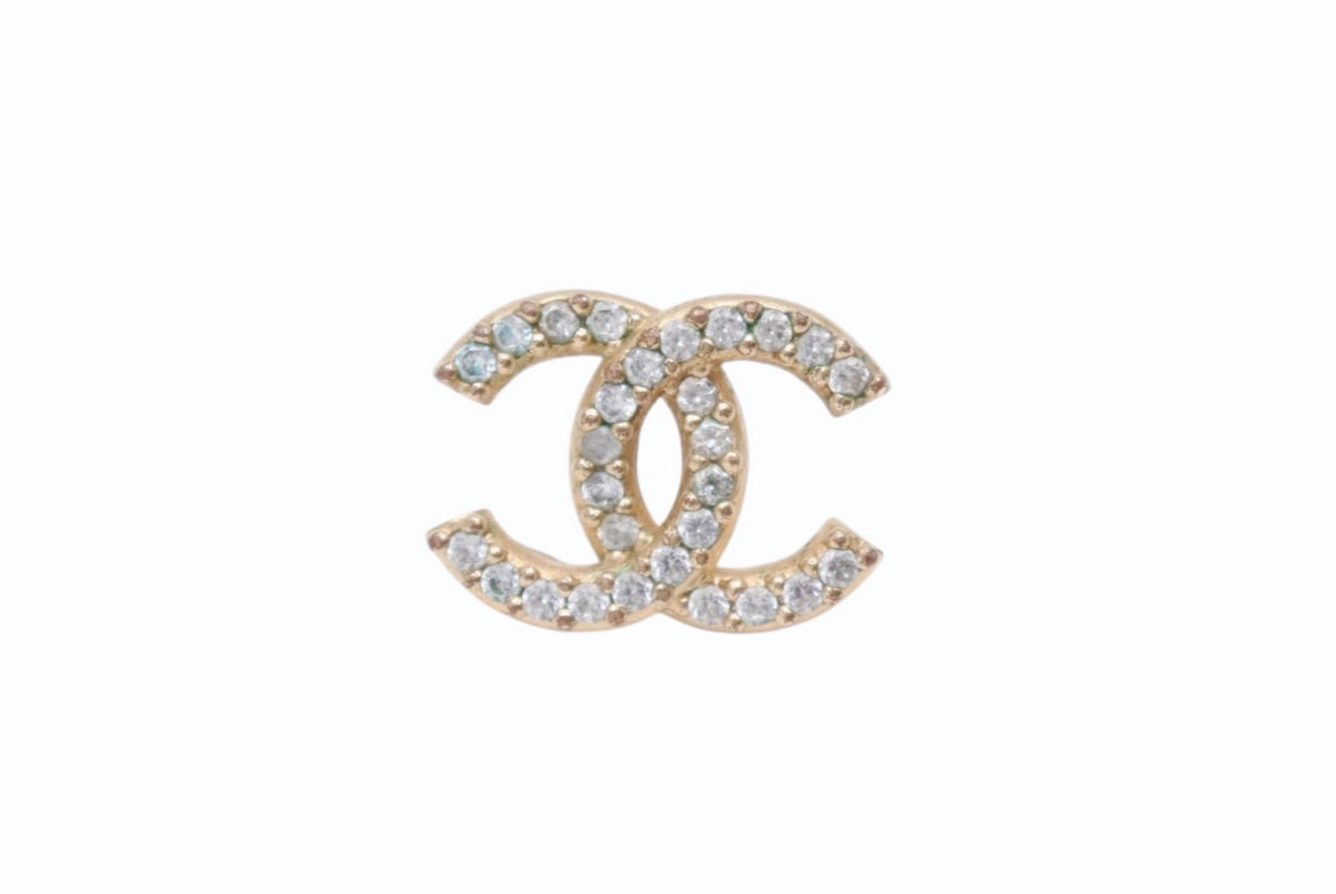 美品✨CHANEL ピアス　片耳　ラインストーン　片耳　ゴールド 200015187019.jpg