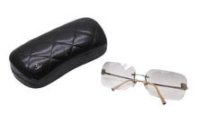 画像をギャラリービューアに読み込む, CHANEL シャネル リムレス ラインストーン ココマーク サングラス クリア シルバー プラスチック メタル ロゴ 62☐17 4017 シルバー金具 美品 中古 4b003947