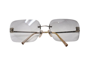 シャネル クリア サングラス　スクエア　4017　ココマーク　リムレス CHANEL シャネル リムレス ラインストーン ココマーク サングラス