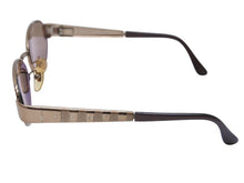 画像をギャラリービューアに読み込む, 極美品 FENDI フェンディ サングラス ロゴモチーフ ブラウンレンズ 度入り SL7166 イタリア製 メタル ブラウン ゴールド金具 中古 4b003952