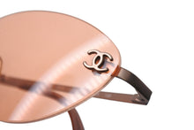 画像をギャラリービューアに読み込む, CHANEL シャネル リムレス ココマーク サングラス オレンジ プラスチック メタル ロゴ 53☐19 4003 ブロンズ金具 美品 中古 4b003962