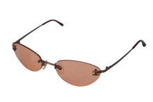 画像をギャラリービューアに読み込む, CHANEL シャネル リムレス ココマーク サングラス オレンジ プラスチック メタル ロゴ 53☐19 4003 ブロンズ金具 美品 中古 4b003962