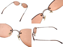 画像をギャラリービューアに読み込む, CHANEL シャネル リムレス ココマーク サングラス オレンジ プラスチック メタル ロゴ 53☐19 4003 ブロンズ金具 美品 中古 4b003962