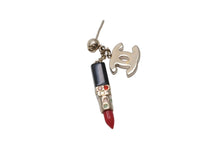 Load image into Gallery viewer, 極美品 CHANEL シャネル ピアス ココマーク リップスティック ピアス 両耳 04A刻印 8.6g GP ゴールド ブラック レッド 中古 4b003957