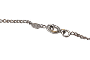 Very Good Condition CHANEL Coco Mark Necklace Rhinestone Accessory 06V Engraved Metal Silver 4g Used 4b003942