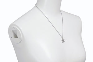 Very Good Condition CHANEL Coco Mark Necklace Rhinestone Accessory 06V Engraved Metal Silver 4g Used 4b003942