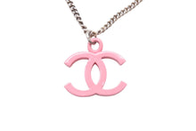 Load image into Gallery viewer, CHANEL シャネル ココマーク 04C刻印 重量約5.7 チェーンネックレス ピンク メタル GP シルバー 美品 中古 4b003979