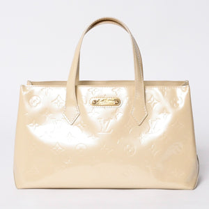 LOUIS VUITTON Wilshire PM Handbag M91336 Monogram Vernis Leather Gold Hardware Good Condition Used 4a000399