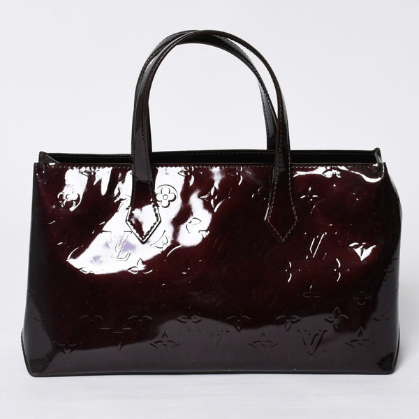 LOUIS VUITTON Wilshire PM Handbag M93641 Brown Amarant Enamel Monogram Vernis Good Condition Used 4a000670
