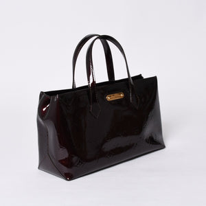 LOUIS VUITTON Wilshire PM Handbag M93641 Brown Amarant Enamel Monogram Vernis Good Condition Used 4a000670