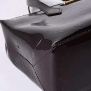 LOUIS VUITTON Wilshire PM Handbag M93641 Brown Amarant Enamel Monogram Vernis Good Condition Used 4a000670