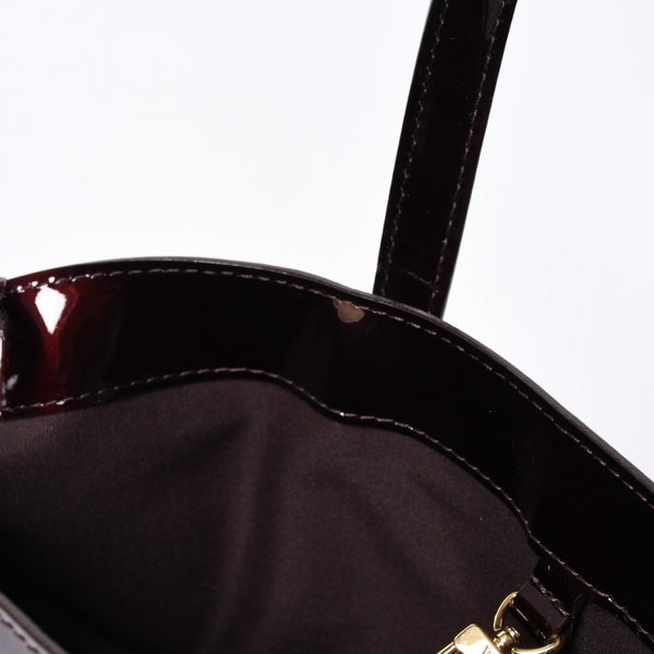 LOUIS VUITTON Wilshire PM Handbag M93641 Brown Amarant Enamel Monogram Vernis Good Condition Used 4a000670
