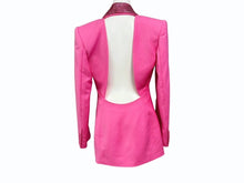 画像をギャラリービューアに読み込む, 極美品 AREA エリア Tuxedo ビジュートリム タキシードジャケット サイズ2 ラインストーン ピンク 中古 4b003990