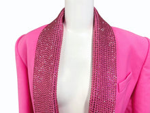 画像をギャラリービューアに読み込む, 極美品 AREA エリア Tuxedo ビジュートリム タキシードジャケット サイズ2 ラインストーン ピンク 中古 4b003990