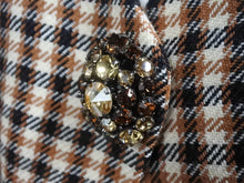 Load image into Gallery viewer, 極美品 AREA エリア ウール コットン混 チェック柄 ベスト クリスタル付き ブラウン サイズ4 中古 4b003991