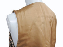 Load image into Gallery viewer, 極美品 AREA エリア ウール コットン混 チェック柄 ベスト クリスタル付き ブラウン サイズ4 中古 4b003991