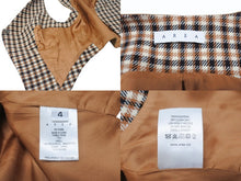 Load image into Gallery viewer, 極美品 AREA エリア ウール コットン混 チェック柄 ベスト クリスタル付き ブラウン サイズ4 中古 4b003991
