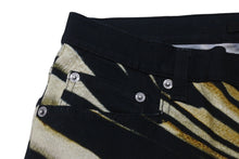 Load image into Gallery viewer, 新品未使用 Roberto Cavalli ロベルトカバリ デニムパンツ テーパード Ray of Gold print コットン エラステン ブラック サイズ42 中古 4b003995