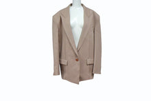 画像をギャラリービューアに読み込む, THE ATTICO ジ アティコ Glen Oversize Blazer Jacket ブレザージャケット 241WCG46 サイズ38 ベージュ 美品 中古 4b003998