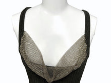 画像をギャラリービューアに読み込む, AYA MUSE アヤミューズ クルーネック ニットワンピース ミニドレス コットン ナイロン カーキ ゴールド サイズXS 美品 中古 4b004004